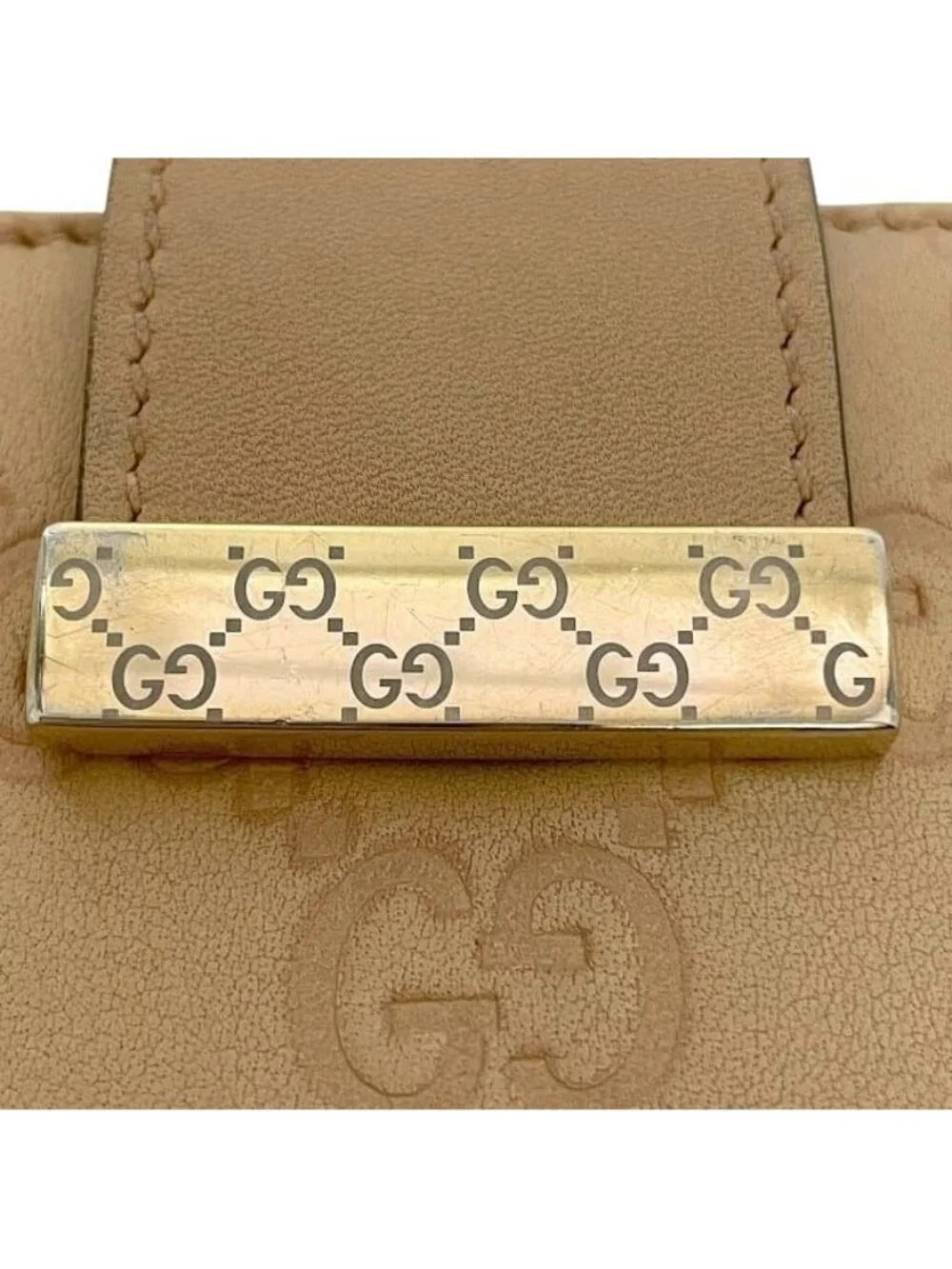 Gucci Fold Wallet with Beige Stripe Line Double Hook - Picture 6 of 11